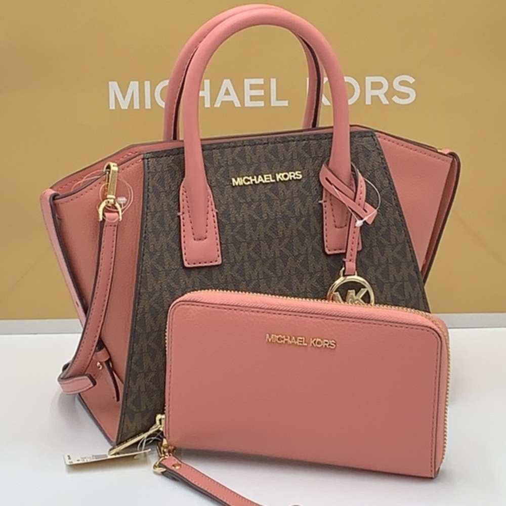 Michael Kors Avril Small Leather Top-Zip Satchel and Multifunctional Phone Case
